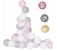 Springos - Ghirlanda luminoasa cu 30 globuri textile cu led roz